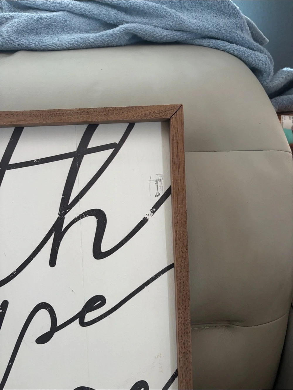 Source Unknown Faith Hope Grace Love Wall Art - Black & White with Wood Frame